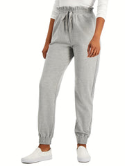 Solid Lace Up Jogging Pants Women's Fitness Yoga Running Pants