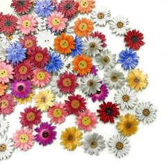 50pcs Random Color Daisy Flowers Wooden Button DIY Sewing Decoration