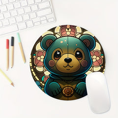 Bear Round Mouse Pad Small Size 7.87X7.87X0.1 Inch