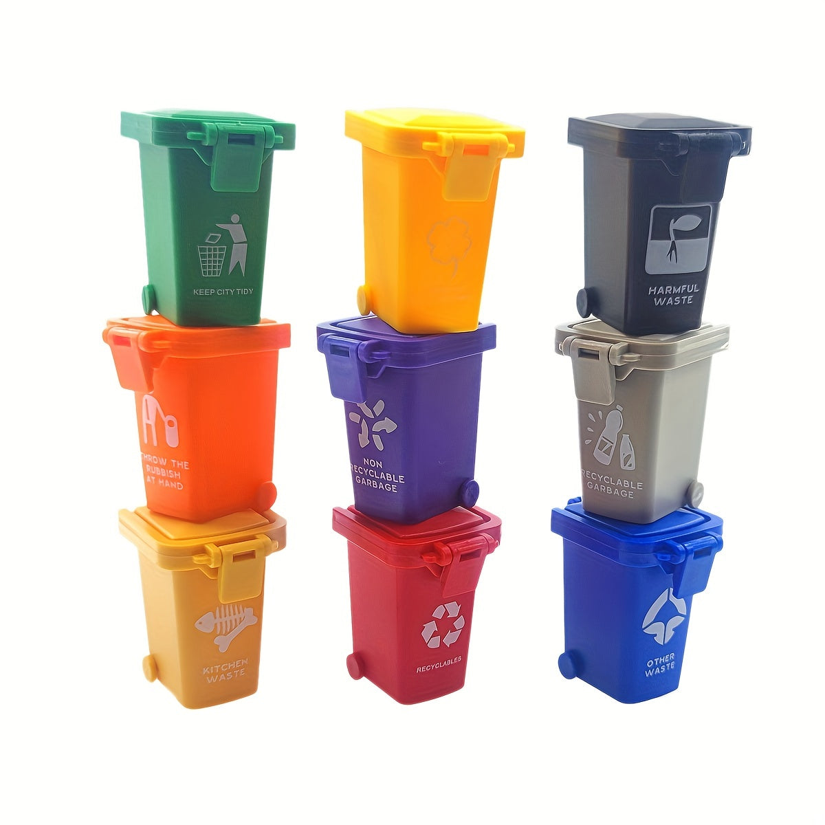 3pcs Dollhouse Trash Can Artificia...
