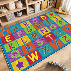 Colorful Alphabet Game Large Carpet Area Carpet Soft Machine Washable