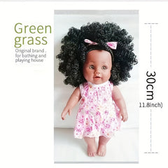Interactive Lifelike African Baby Doll Soft Vinyl Christmas Toy