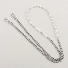 Metal Chain & Bead Decor Strap DIY Crossbody Bag Accessories