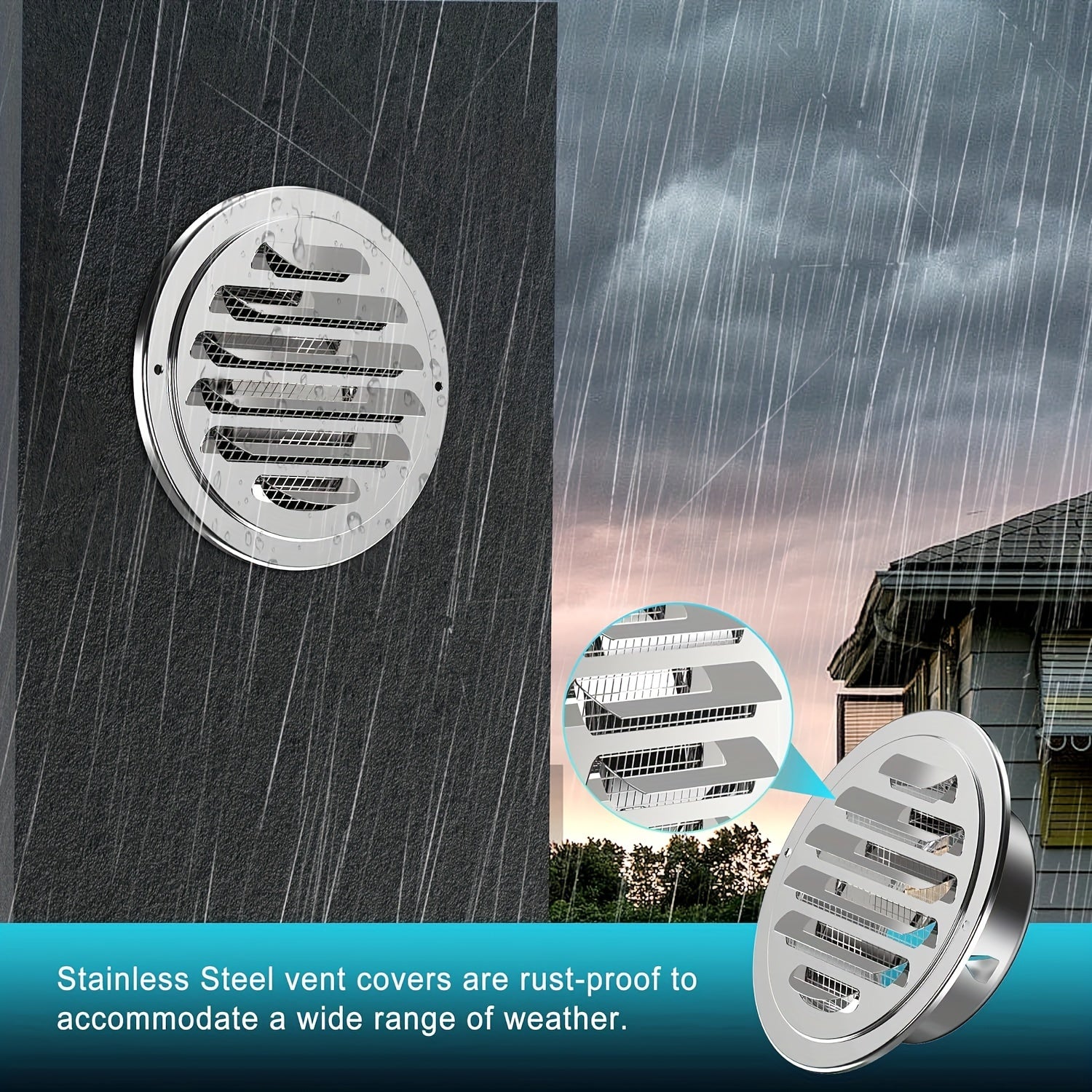 2pcs 4 6 Inch Soffit Vent with Screen Mesh Louver Grille Hood