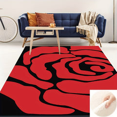Modern Red Rose Pattern Large Area Carpet for Living Room Bedroom Study