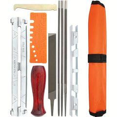 Chainsaw Sharpener File Kit 10pcs Set 5/32, 3/16, 17/32 Wood Handle