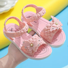 Girls Butterfly Open Toe Hook And Loop Sandals Non Slip Princess Shoes