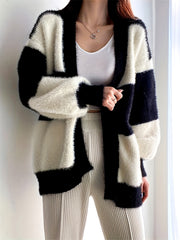 Loose Block Cardigan Long Sleeve for Fall & Winter