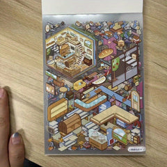50 Page Capybara Sticker Collection 3D House & Animal Non Toxic DIY Scenes