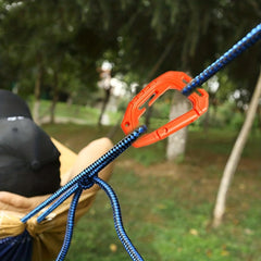 D-Shaped Carabiner Keyring for Backpacking