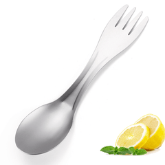 Titanium Stainless Steel 2 In 1 Spoon Fork for Outdoor Travel Camping