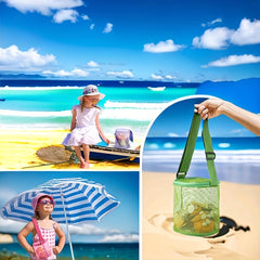 Mesh Beach Shell Storage Bag with Adjustable Shoulder Strap