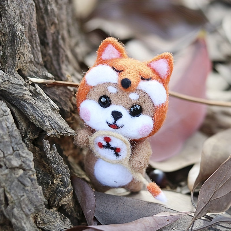 Light Brown Shiba Inu Fox Wool Felt Needlework Supplies