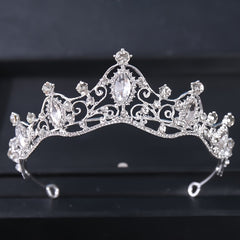 Golden Rhinestone Crown Headband Wedding Tiara
