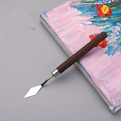 Stainless Steel Painting Scraper Art Spatula with Wooden Handle