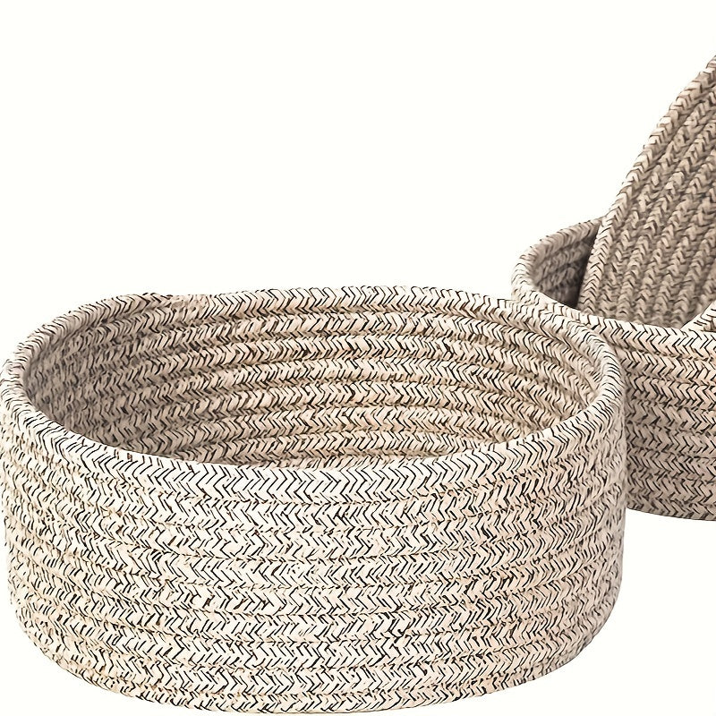 Nordic Cotton Fabric Cosmetics Storage Box Mask Key Basket