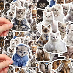 50pcs Funny Cat Graffiti Stickers Waterproof DIY Journal Stickers Pack