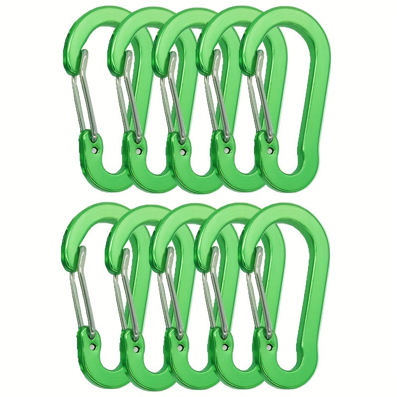 10pcs Spring Buckle Small Carabiners for Outdoor Camping Fishing Climbing