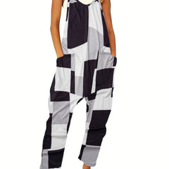 Geo Print Spaghetti Strap Jumpsuit Casual Sleeveless Jumpsuit