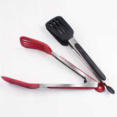 9-12 Square Head Shovel Clip Food Clip High Temp Silicone Non-stick Kitchen BBQ