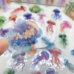 50pcs Jellyfish PET Stickers Decals For Phone Notebook Luggage