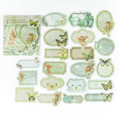 Butterfly Retro Writeable Label Sticker Set - 40 Sheets