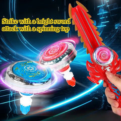 Boys' Toy Sword Alloy Steel Battle Blade with Spinning Head Red Accents