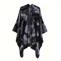 Camouflage Thicken Warm Large Shawl Slit Casual Windproof Outdoor Shawl