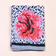 Leopard Floral Print Scarf Multifunctional Long Scarf Bandana Head Wrap