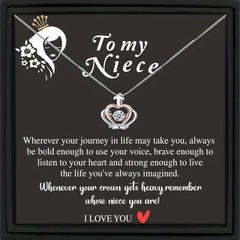 Girls Teen Charm Crown Pendant Necklace For Niece Gift