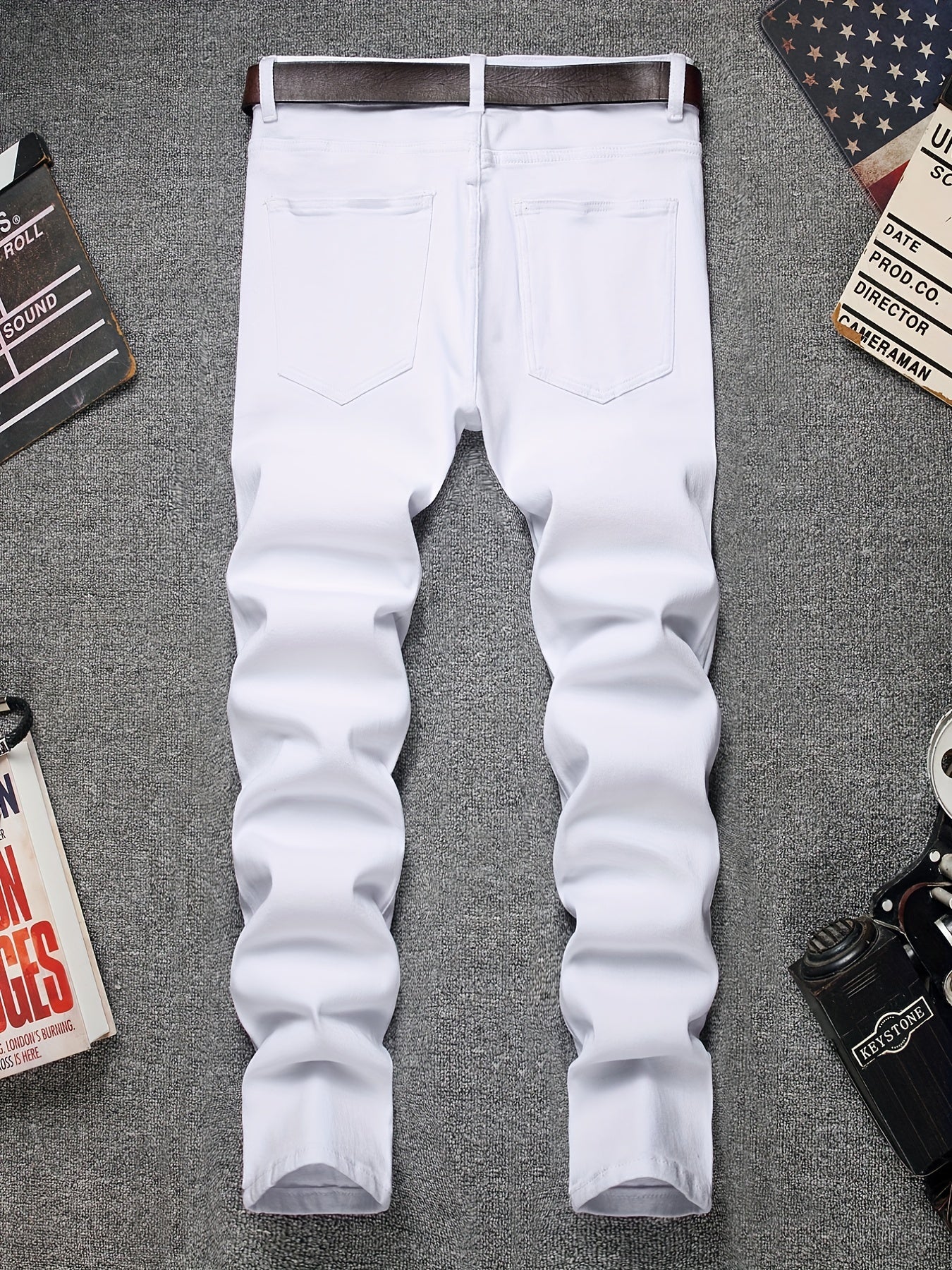 Mens Slim Fit Stretch Denim Jeans Casual Street Style Pants