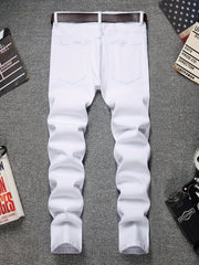 Mens Slim Fit Stretch Denim Jeans Casual Street Style Pants