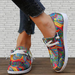 Women's Canvas Slip On Sneakers Low Top Walking Shoes