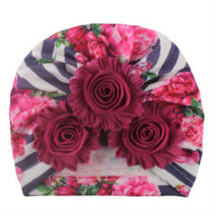 Infant Sunhat Accessories Hat for Baby Boy Floral Toddler Stripe Print Headband