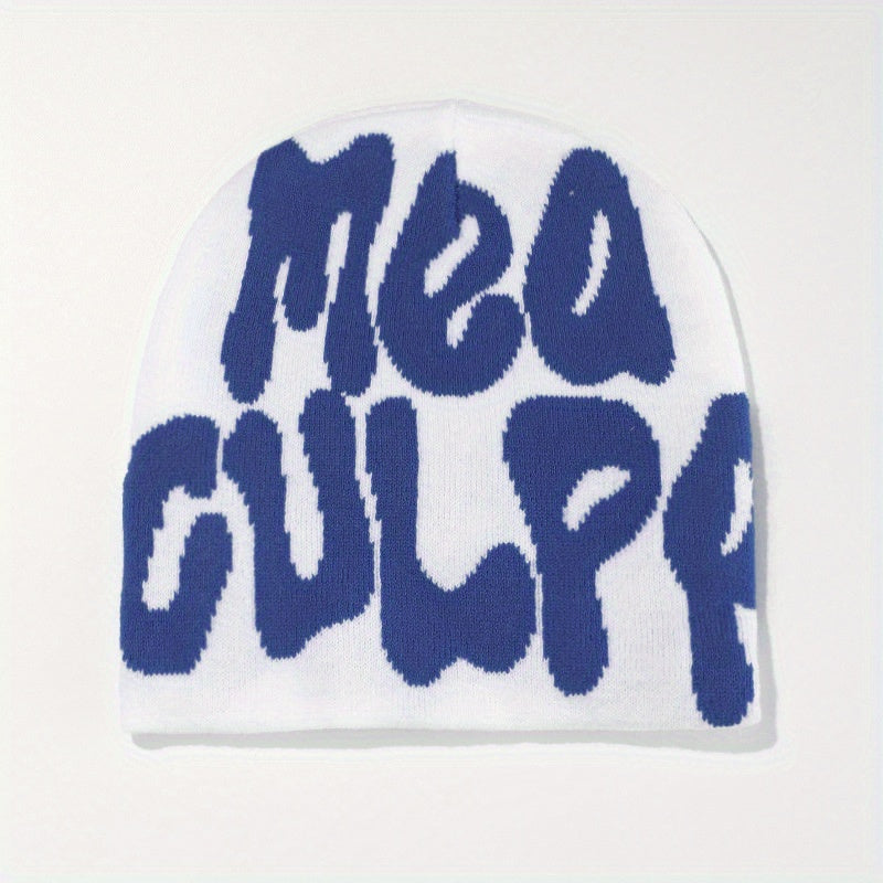 Letter Jacquard Cold Hat Woolen Hat Autumn Winter Warm Ear Protection