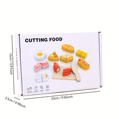 Wooden Cutting Board Toy Fruit Seafood Food Model Hand Skills Social Development