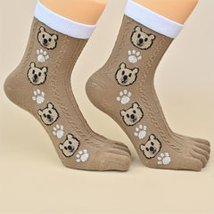 10 Pairs Cute Bear Print Socks for Women