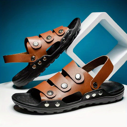 Men's Casual Open Toe Slip On Strap Sandals Outdoor Beach Shoes
