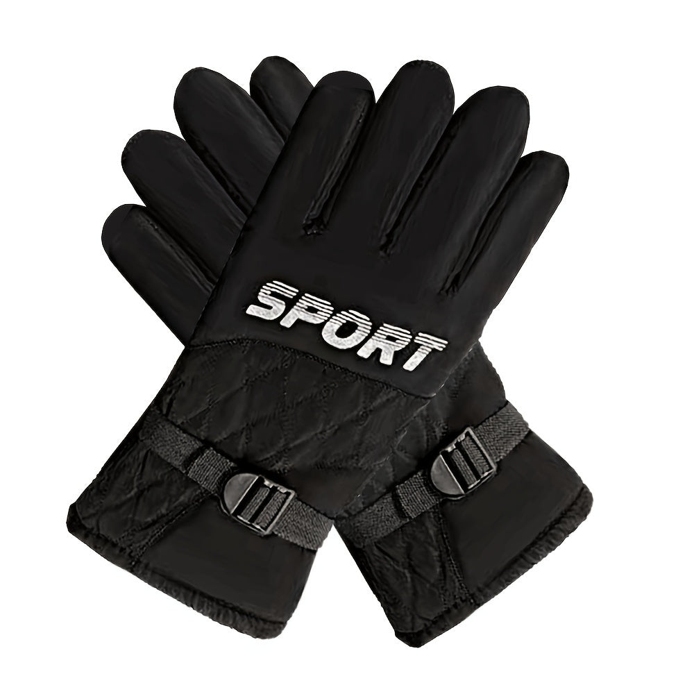 Winter Fleece Lined Warm Gloves Anti Slip Waterproof - Cycling Running Driving