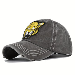 Vintage Cotton Baseball Cap With Tiger Pattern For Men Sun Hat