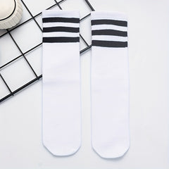 2 Pairs Kids Striped Football Socks Sweat Absorbing Crew Socks