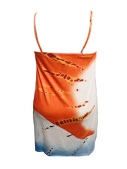 Tie Dye Cami Dress Spaghetti Strap Backless Mini Summer Dress