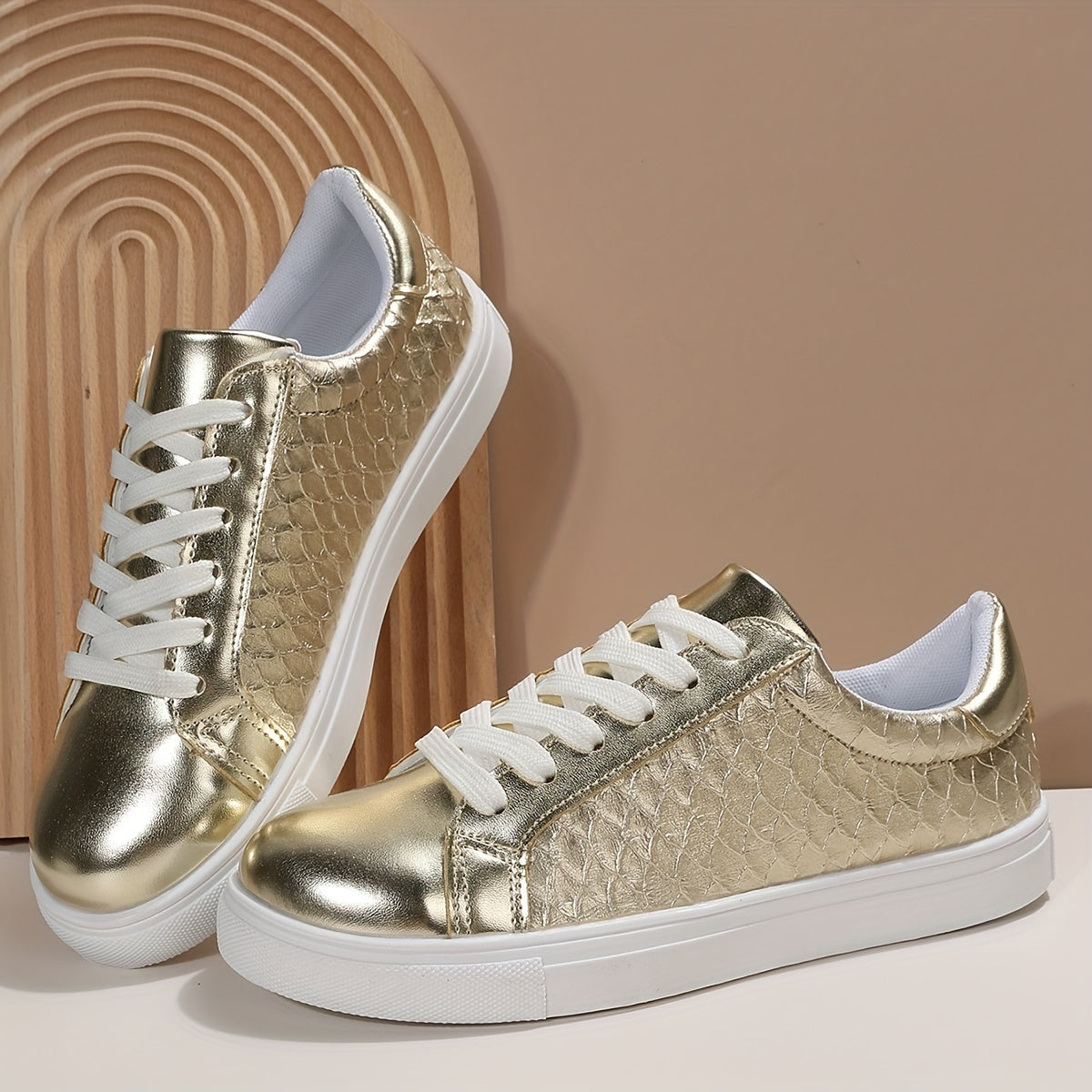 Flat Lace-Up Low Top Sneakers for Women