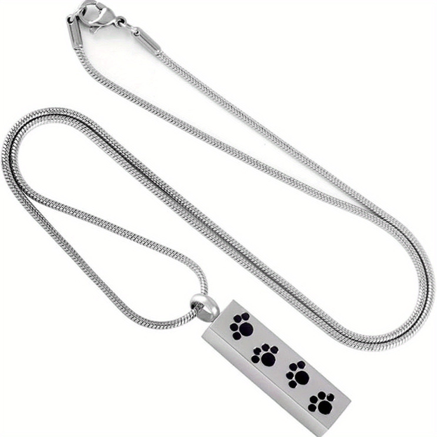 Pet Cremation Jewelry Paw Print Urn Necklace For Ashes