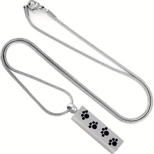 Pet Cremation Jewelry Paw Print Urn Necklace For Ashes