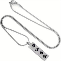 Pet Cremation Jewelry Paw Print Urn Necklace For Ashes