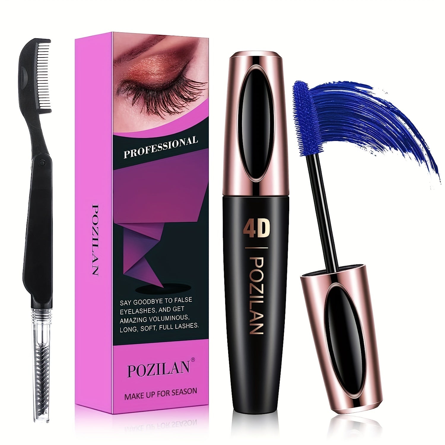 6 Colors Waterproof Mascara With Comb Set Lengthening Thickening
