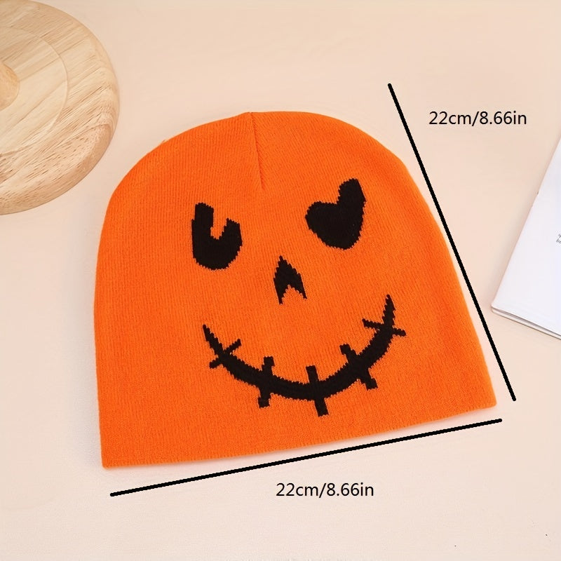 Funny Expression Knitted Hat with Pirate Skull Pattern