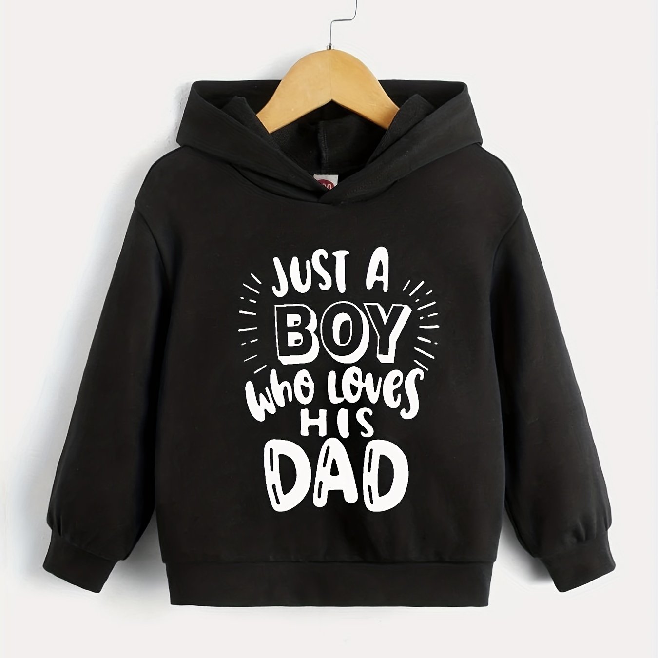 Boy Loves Dad Pullover Hooded Sweatshirt