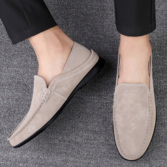 Men's Leather Loafer Shoes Lightweight Slip On Moccasin